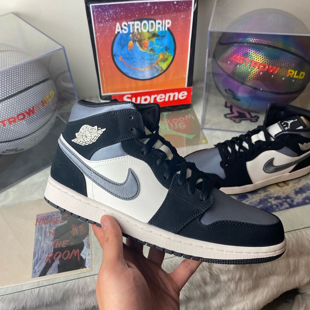 🆕 - Air Jordan 1 Mid SE Black/Grey - Size: M 10.5 - Picture 11 of 11